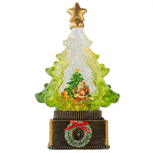 Світильник-декор новорічний Ялинка XHF-8003 LED 5 мелодій USB AAх3 (15х15х23см)