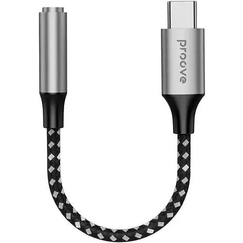 Кабель-переходник звуковой Proove Type-C M - 3.5 мм F 15 см черный SoundMesh Adapter (ACSM00005201) - фото 1