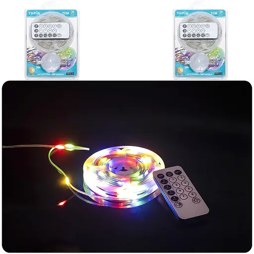 Гірлянда музична LED D-50X, USB 100L стрічка 10 метрів 8 різних мелодій, з пультом - фото 2