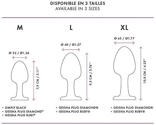 Анальна пробка Dorcel Geisha Plug Diamond M 8 см (чорний) - фото 5