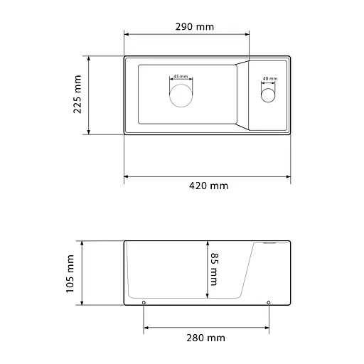 Умивальник VBI Lago L white накладний підвісний VBI-015611, Білий - фото 4