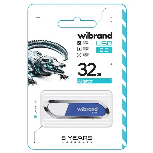 Флеш-накопитель Wibrand USB 2.0 Aligator 32Gb синий - фото 2