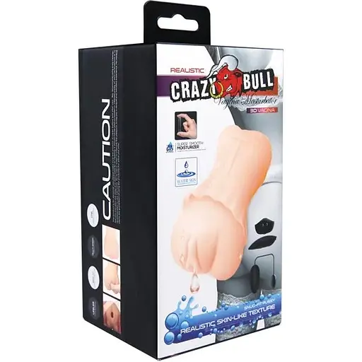 Мастурбатор з вібрацією і технологією вироблення лубриканта Crazy Bull, BM-009199ZK, Телесный - фото 12