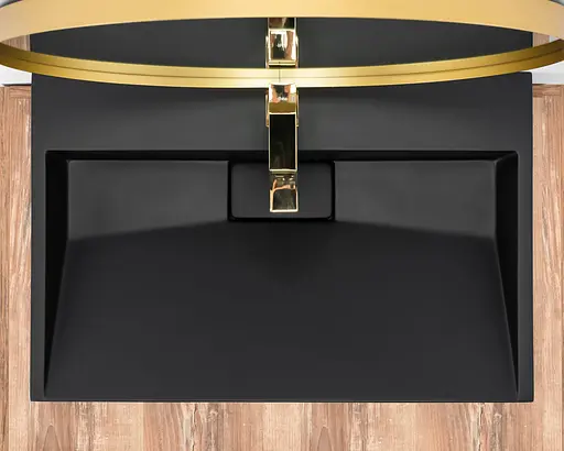 Умивальник Rea Goya black mat 70 накладний чорний матовий REA-U8802, Чорний матовий - фото 5