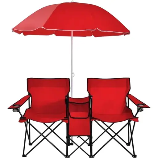 Комплект раскладных стульев Costway Parma с зонтиком красный