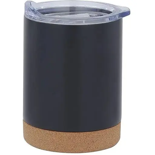 Кофейная кружка с пробковым дном 360 мл Black из нержавеющей стали с двойными стенками - фото 1