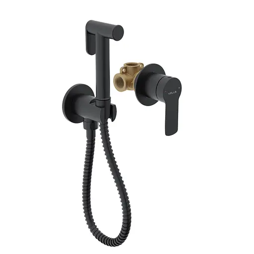 Набір гігієнічного душу прихованого монтажу de la noche Volle Libra 1521.160104, Чорний матовий - фото 1