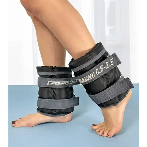 Утяжелители EasyFit 0,5-2,5 кг для ног и рук Черный-серый (EF-WHT-0,5-2,5) - фото 1