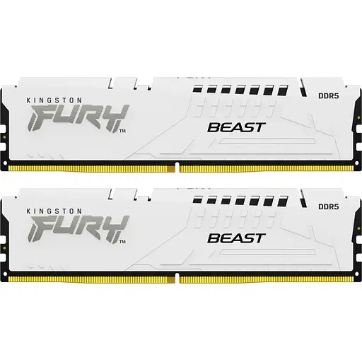 Модуль пам'яті для комп'ютера DDR 64GB (2x32GB) 5200 MHz FURY Beast White Kingston Fury (ex.HyperX) (KF552C40BWK2-64)