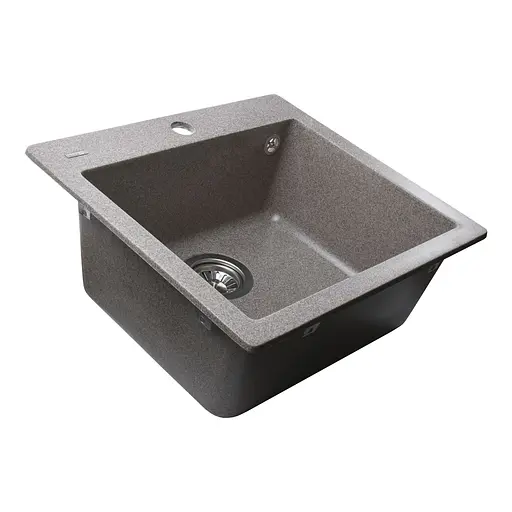 Гранитная мойка Globus Lux Aosta мокко 490x455мм, Серый - фото 3