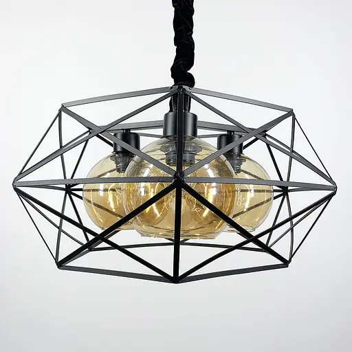 Люстра на 3 плафони янтар або графіт Line.F Колір плафона Графітовий - фото 6