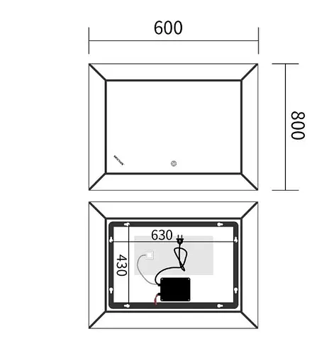 Дзеркало Mixxus Premium CUBIC MR14-80x60-REVERSE (LED Touch, Anti-fog) (MP6648) - фото 5