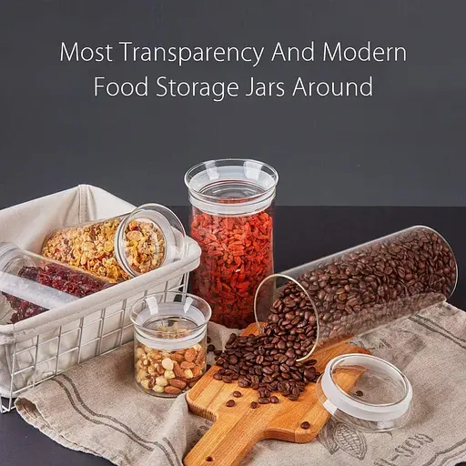 ZENS 450 мл стеклянные банки с крышками Набор из 2, стеклянные герметичные банки для хранения со стеклянными крышками для трав, прозрачные - фото 3