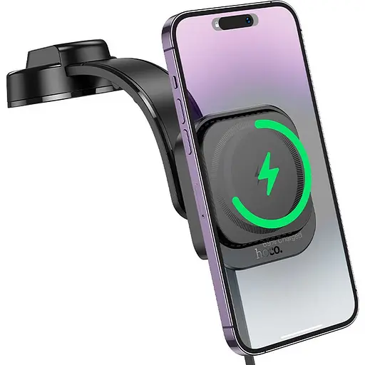 Автотримач із бездротовою зарядкою Hoco HW24 Might Black (619660) [151320] - фото 6