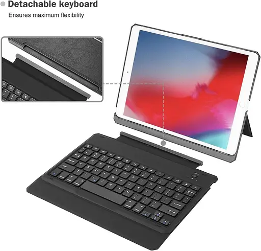 Чохол клавіатура ProCase для iPad Air 3 10.5 2019 / iPad Pro 10.5 2017, знімна бездротова клавіатура з мног - фото 2