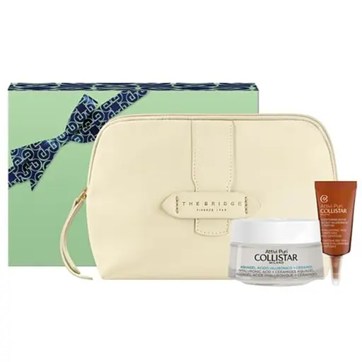 Набір для жінок Collistar Attivi Puri: Крем-аквагель для обличчя 50 мл + Концентрат для контуру очей 5 мл + Косметичка