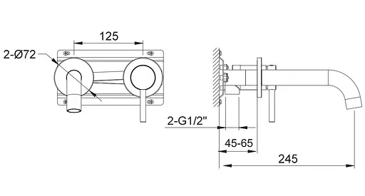 Змішувач для умивальника Kohlman Axel graphite + BOX прихованого монтажу QW180AG Графит - фото 2