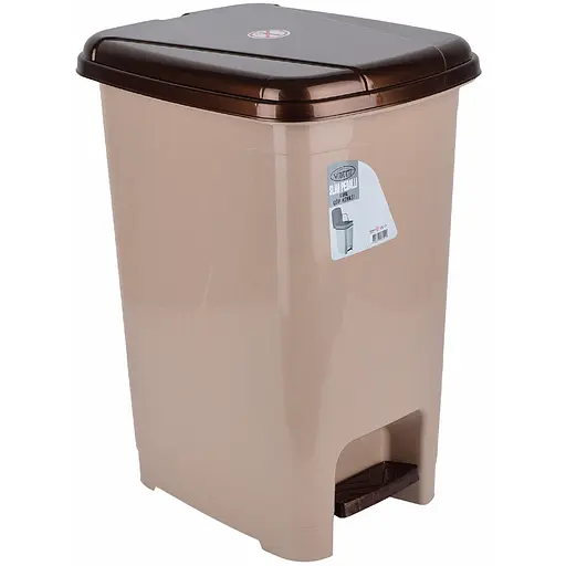 Кошик для сміття Violet House 0156 Beige з педаллю 8 л (0156 Beige 8 л) - фото 1