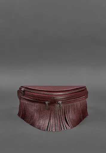 Шкіряна жіноча сумка на пояс Spirit бордова - фото 2