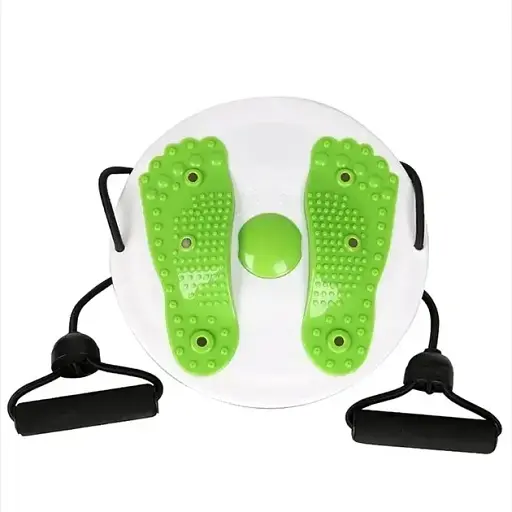 Диск здоров'я з еспандерами для талії, гімнастичний тренажер для схуднення з масажною поверхнею зелений - фото 6