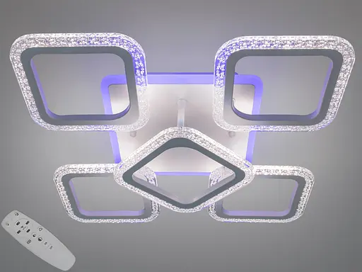 Стельова LED люстра біла 70W пульт димер 5 модулів - фото 1