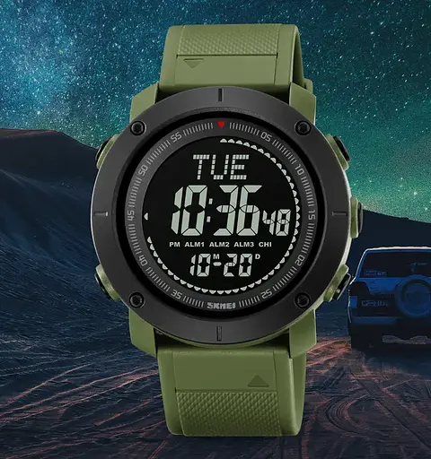 Мужские спортивные часы с компасом Skmei 2095 (Зеленый) - фото 6