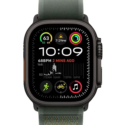 Смарт-часы Apple Watch Ultra 2 49 mm Black Titanium Case with Green Trail Loop M/L (MYTJ3+MYQ43) (114889) - фото 2