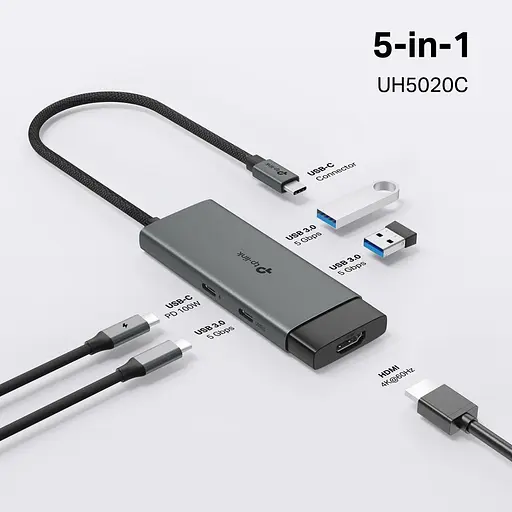 USB-Хаб TP-Link USB Type-C 5 в 1 (UH5020C) - фото 2
