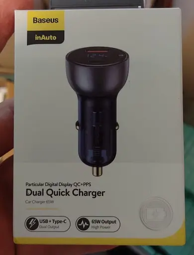 Автомобільний зарядний пристрій Baseus 65 W Dual Quick Charger з екраном type-c + usb - фото 5