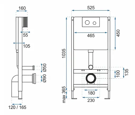 Інсталяція Rea з кнопкою h хром REA-E0014, Хром - фото 8