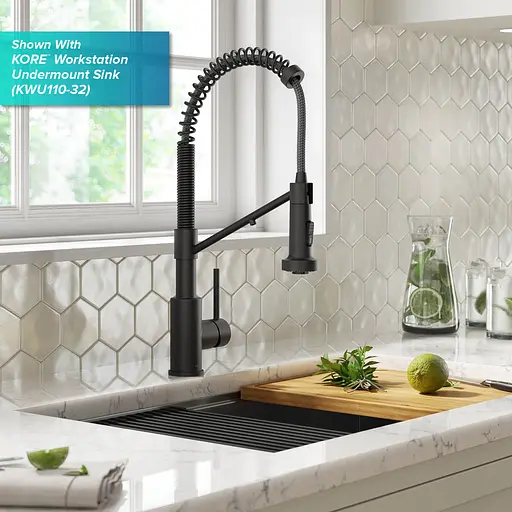 Змішувач для кухні на дві води Kraus Bolden KFF-1610MB Чорний матовий - фото 7