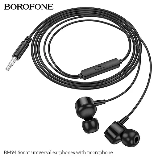 Навушники BOROFONE BM83 Craft universal earphones with mic Black - фото 5