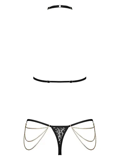 Комплект з ланцюжками Obsessive Pantheria 2-pcs Set black S/M - фото 4