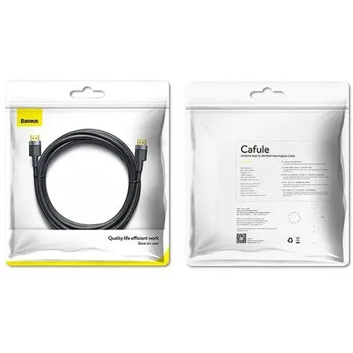 Кабель Baseus Cafule 4K HDMI 2.0 2m Black (CADKLF-F01) [67202] - фото 6
