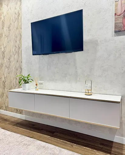 Тумба під телевізор навісна Perfect Home Оро / Oro 3-дверна RTV175 Білий (PFH-091353) - фото 4