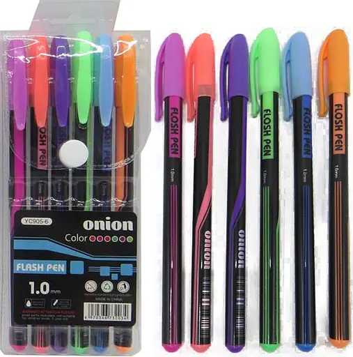 Набор гелевых ручек, 6 шт., неон, PVC