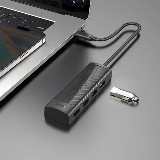 Перехідник Hoco Hub HB41 №5 4 в 1 Type-C to USB 2.0 x4 L=0.2 м - фото 4