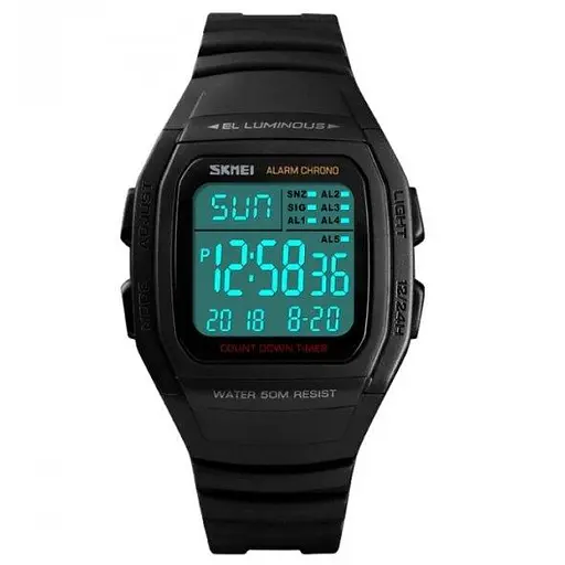 Чоловічий спортивний годинник Skmei 1278 Чорний - фото 2