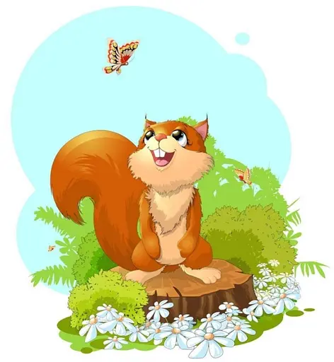 Набор для росписи по номерам Белочка играет с бабочкой, Strateg, 30x30 см, ES169