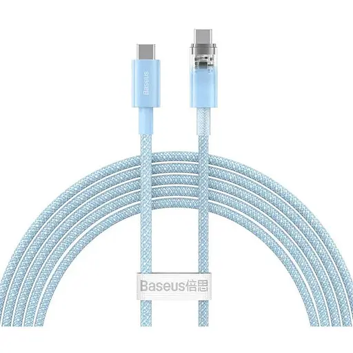 Кабель Baseus Explorer Series Fast Charging Cable with Smart Temperature Control Type-C to Type-C 100W 2 м Galaxy голубой