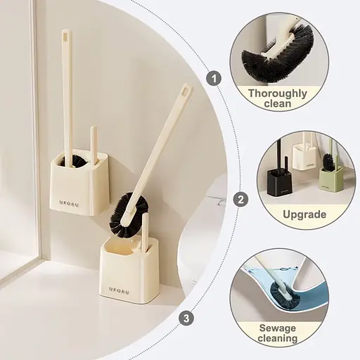 Йоржик для унитаза Uforu DB2436 с двумя щетками Зеленый  - фото 3