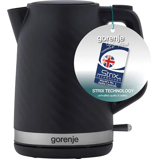 Электрочайник Gorenje 1.7 л. Strix контроль черный матовый - фото 9
