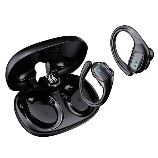 Спортивні Bluetooth навушники TWS BX28 із зарядним кейсом і активним шумозаглушенням Чорний - фото 2