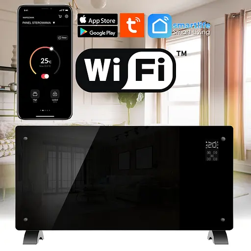 Конвекторний обігрівач Kidwell Thunder Modern 2в1 2000W Wi-Fi Black - фото 3