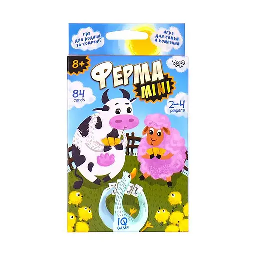 Настільна розважальна карткова гра "Ферма Mini" G-FM-01, 84 картки 2-4 гравців