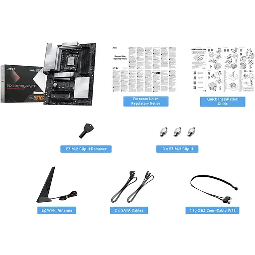 Материнська плата MSI PRO X870E-P WIFI sAM5 X870E 4xDDR5 M.2 HDMI WiFi BT ATX - фото 2