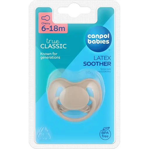 Уцінка. Пустушка латексна кругла Canpol babies Nude 6-18 місяців бежева (23/224_bei) - фото 3