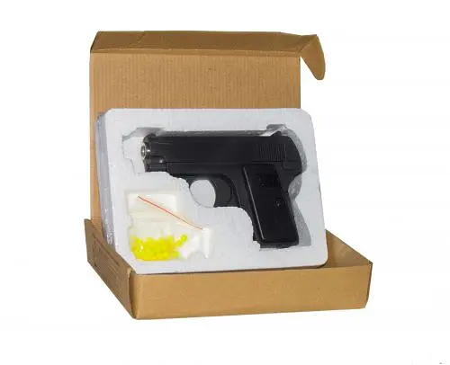 Пистолет ZM03 металл, 14см, на пульках, в коробке 20-14-4,5см (6907820566614) - фото 1