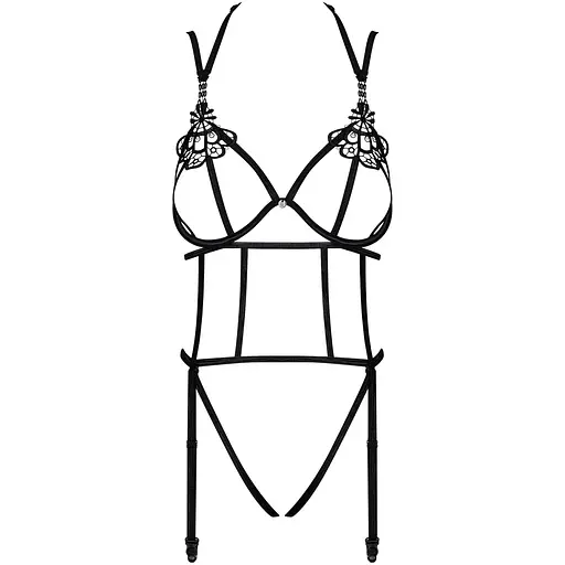 Боді зі стреп із доступом Obsessive Badossa crotchless teddy L/XL - фото 5