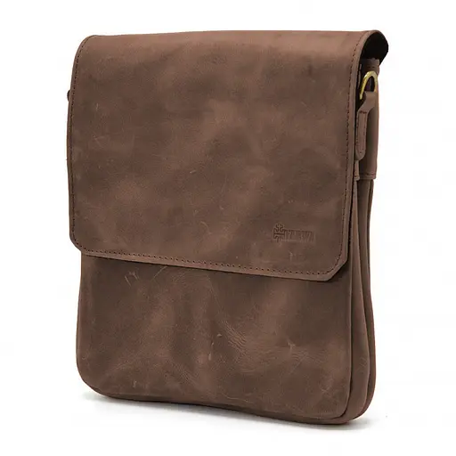 Чоловіча шкіряна сумка через плече TARWA 25х24х5 см sum0025353 - фото 5